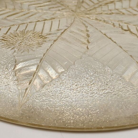 3 Vintage French Luminarc CHATAIGNIER Plates Gold Iridescent Chestnut Tree - Picture 6 of 11